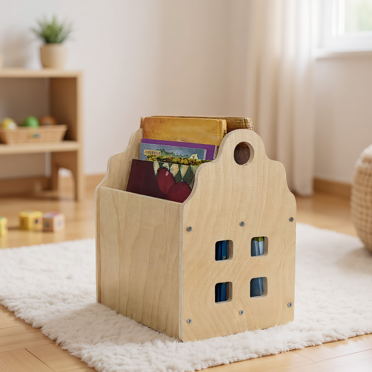 Baby Nursery Books - Toddler Bookshelf Double-Sided with 2 Tier