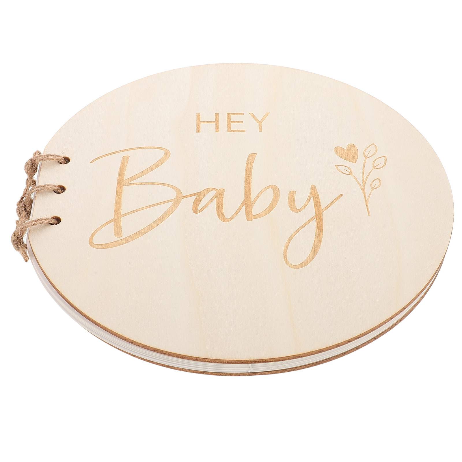 Baby Nursery Books - Baby Shower Guest Book Wooden Rustic