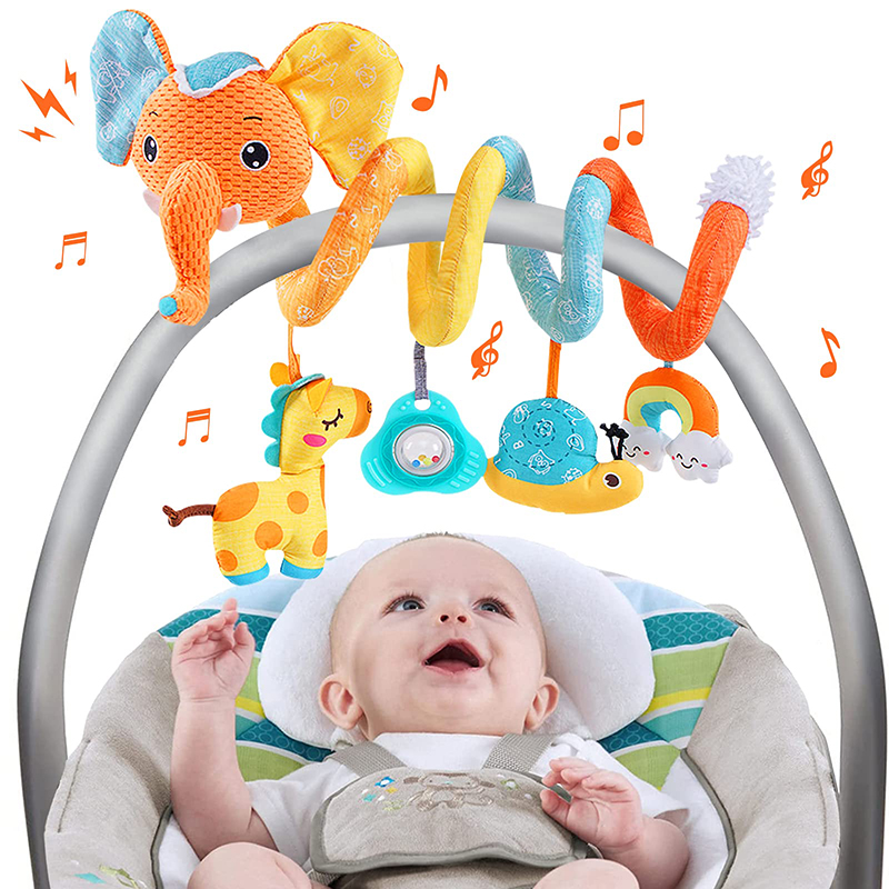 Crib Mobile Musical - Car Seat Toys Infant Color Elephant