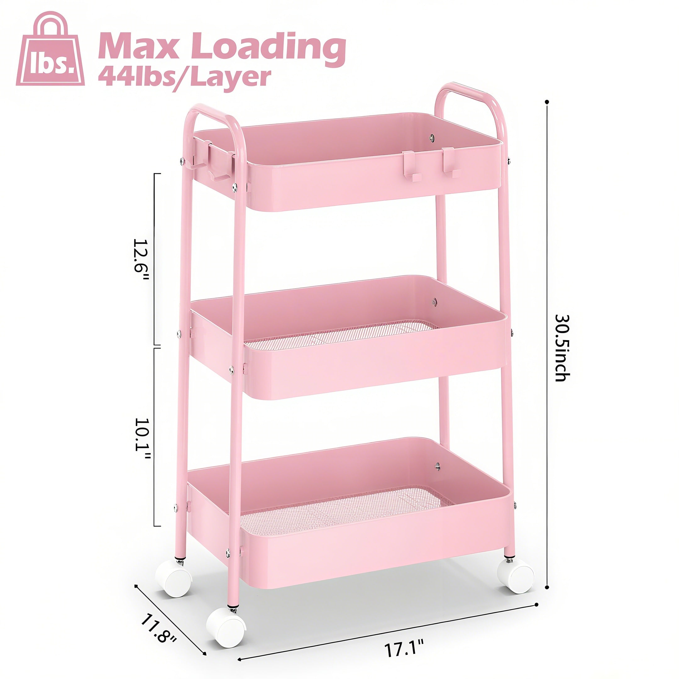 3 Tier Metal Rolling Cart With - огляд і ціна Baby Nursery Modern