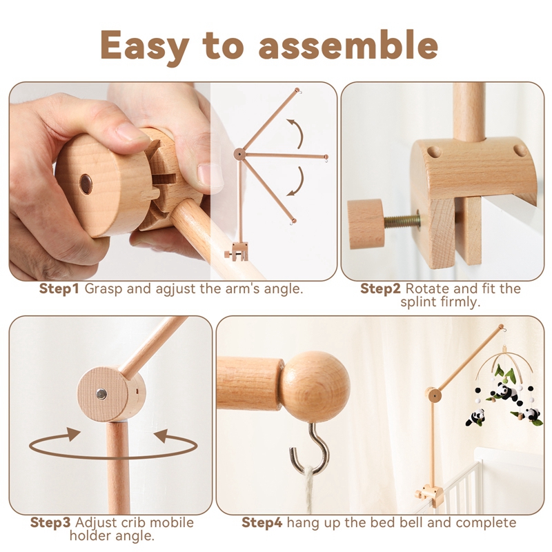 Baby Wooden Bed Bell Bracket M - огляд і ціна Crib Mobile Musical