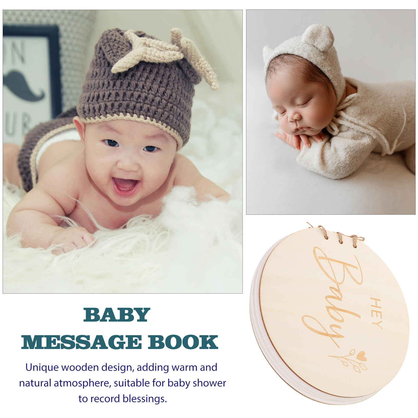 Baby Shower Guest Book Wooden  - огляд і ціна Baby Nursery Books