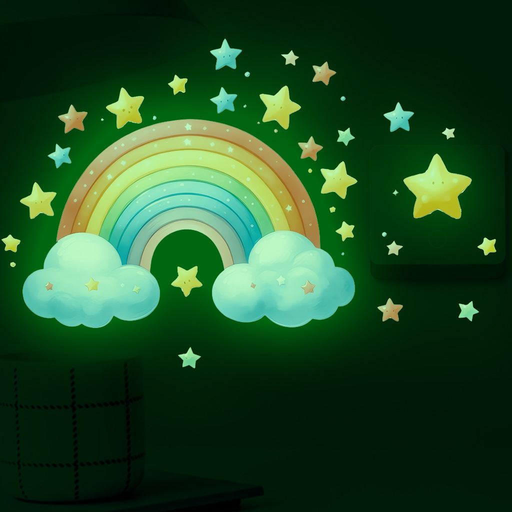 Cartoon Rainbow Luminous Wall  - огляд і ціна Baby Nursery Diy