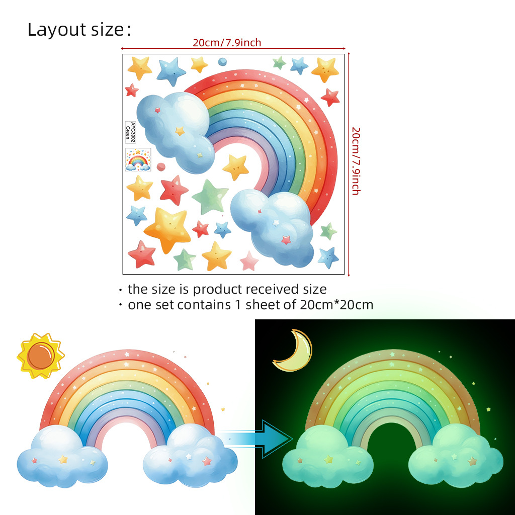 Cartoon Rainbow Luminous Wall  - огляд і ціна Baby Nursery Diy