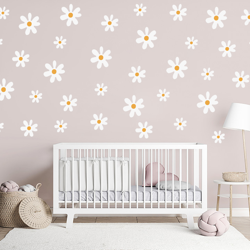 Boho Daisy Flowers Wall Sticke - огляд і ціна Baby Nursery Diy