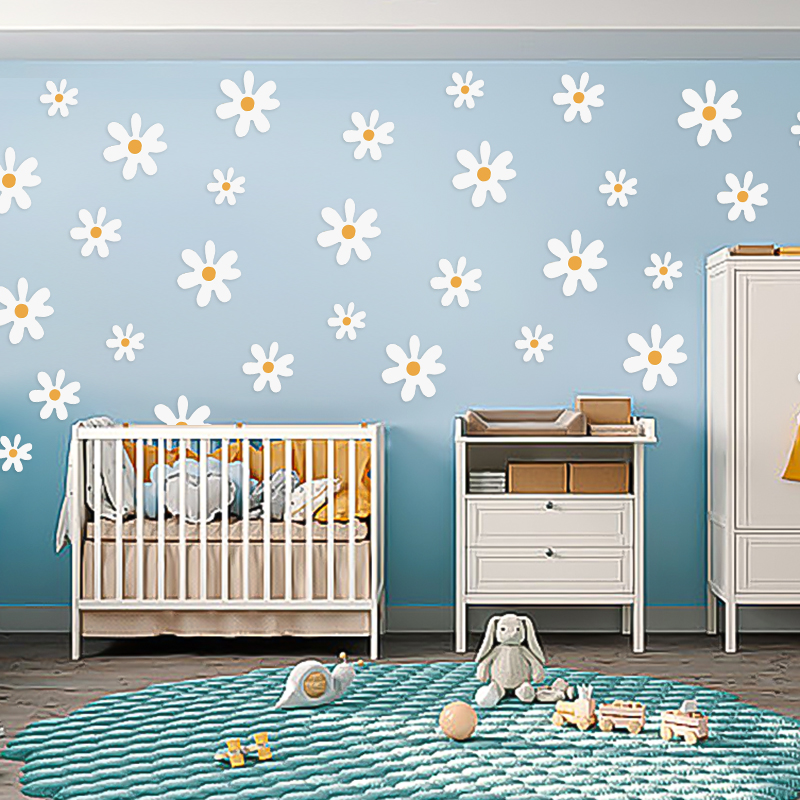 Boho Daisy Flowers Wall Sticke - огляд і ціна Baby Nursery Diy
