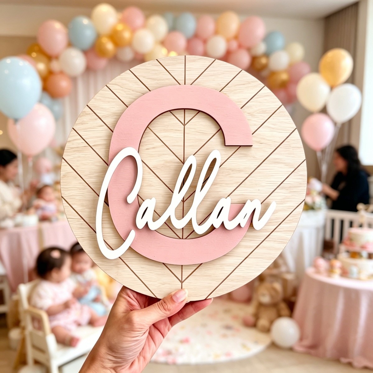 1Pc Custom Round Geometric Woo - огляд і ціна Baby Nursery Diy