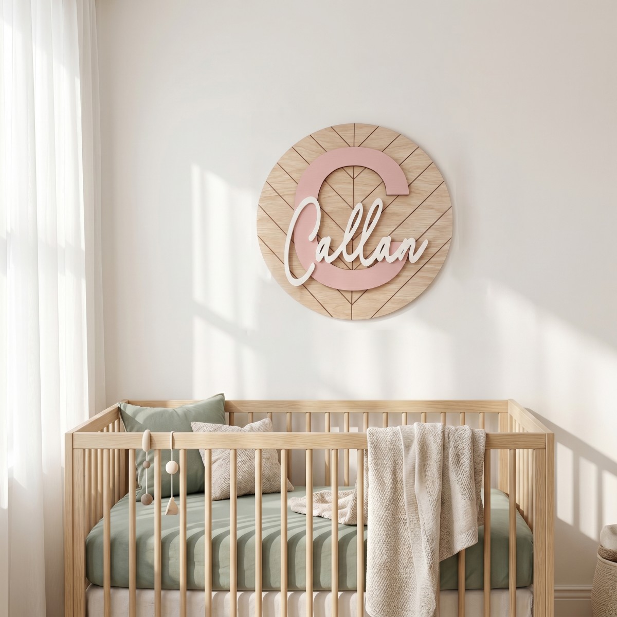 1Pc Custom Round Geometric Woo - огляд і ціна Baby Nursery Diy
