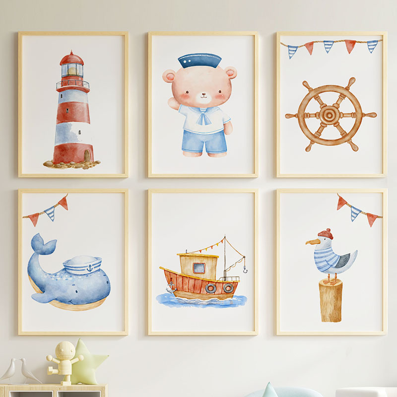 Bear Whale Sailboat Lighthouse - огляд і ціна Baby Nursery Modern