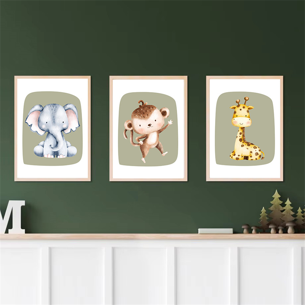 Cute Monkey Zebra Giraffe Lion - огляд і ціна Baby Nursery Green