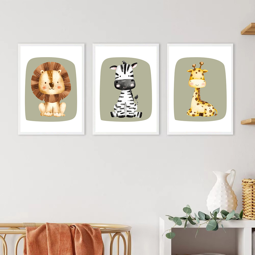 Cute Monkey Zebra Giraffe Lion - огляд і ціна Baby Nursery Green
