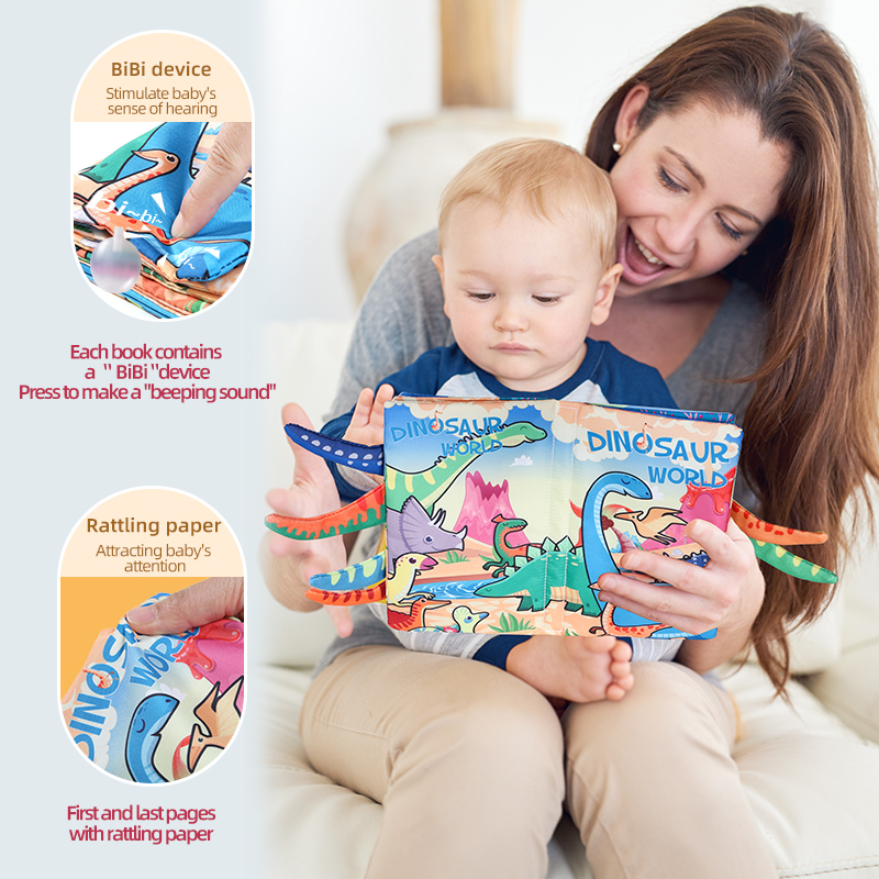 Baby Cloth Book 6 Page Dinosau - огляд і ціна Baby Nursery Books
